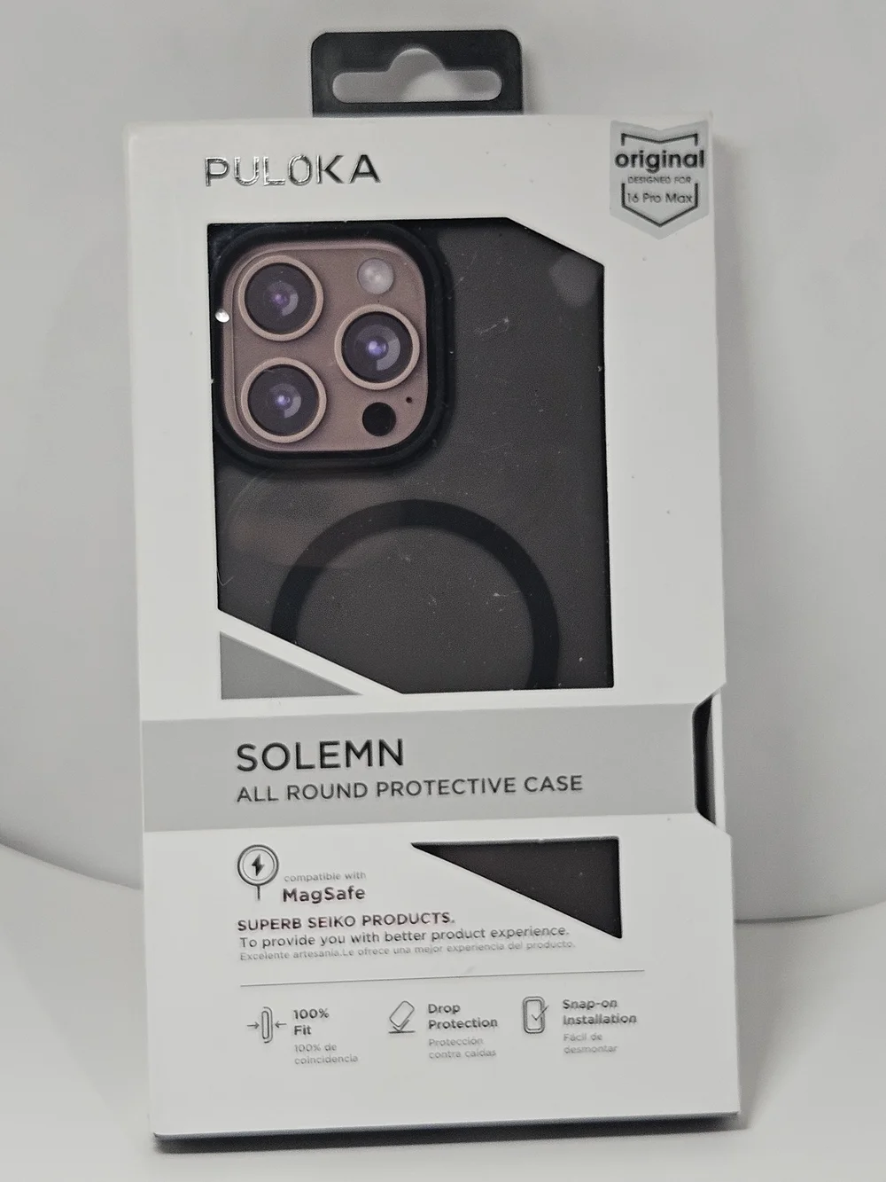 Puloka Solemn Case for iPhone 16 Pro Max - MagSafe Compatible, Black New in Box